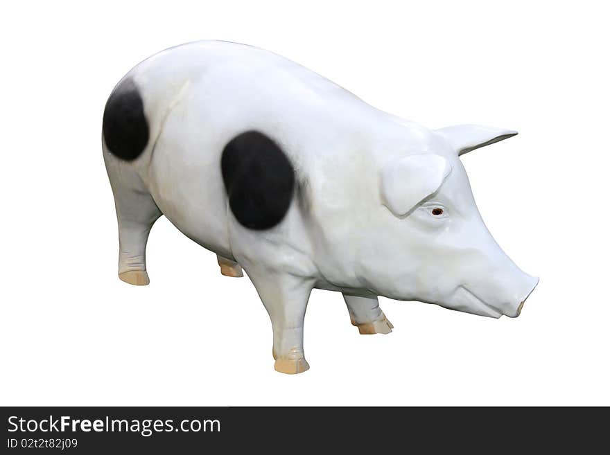 A Model of a Black and White Farm Pig. A Model of a Black and White Farm Pig.