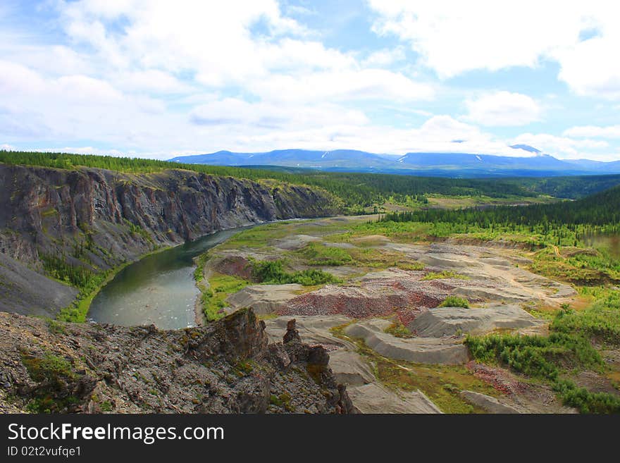 Gold Field In Ural Mountains