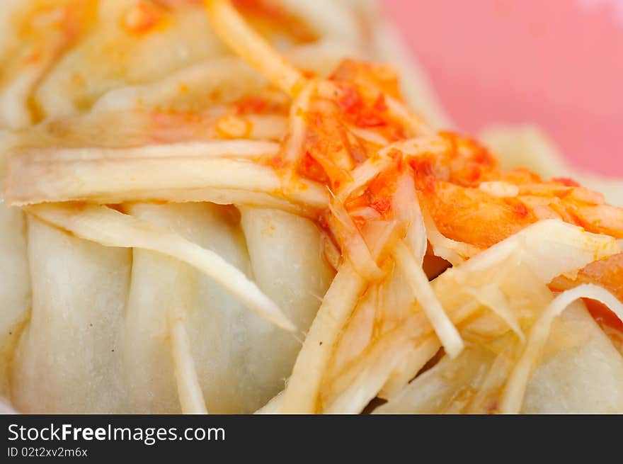 Close up of Chinese dumplings