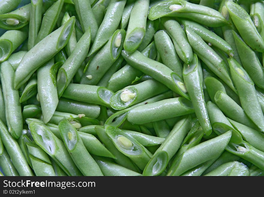 Chopping of Asparagus beans Background