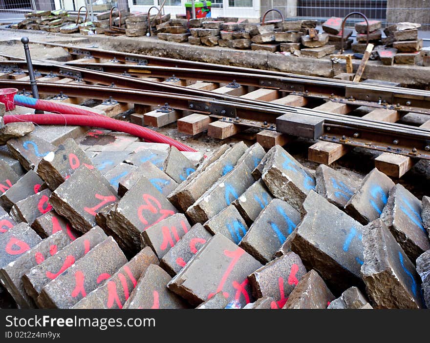 Restoration of tram tracks