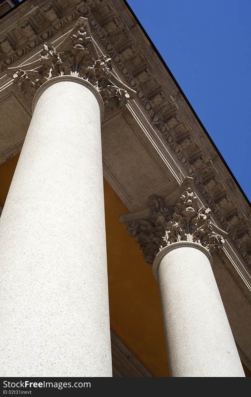 Detail of Corinthian Columns. St. Luigi Church, Milan