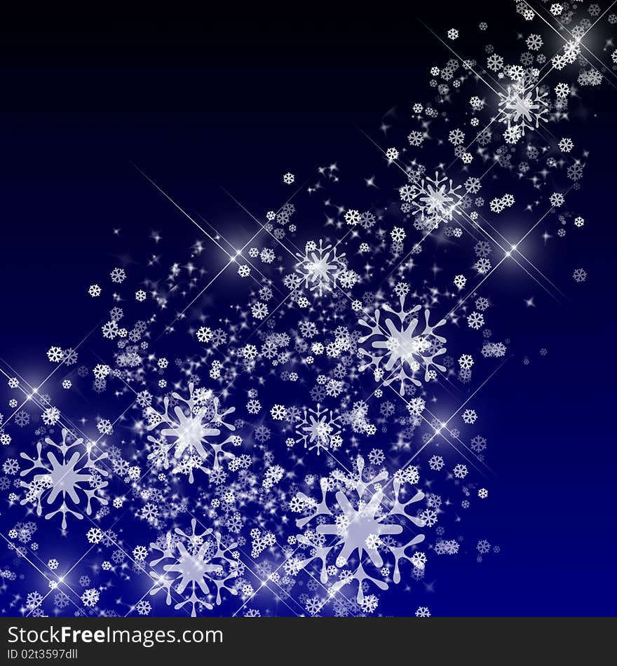 Beautiful background with nice snowflakes