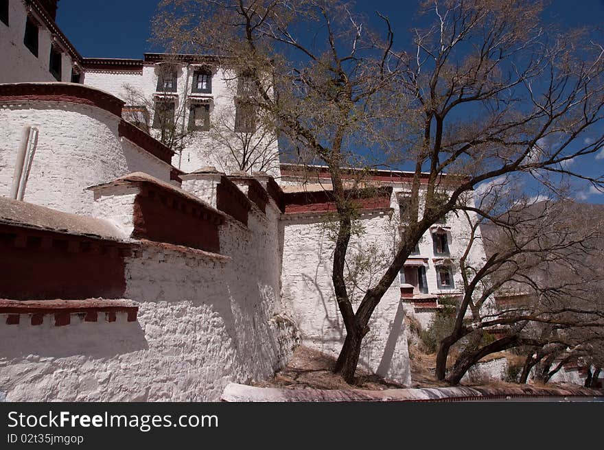 Close view of the potala palace in tibet of china. Close view of the potala palace in tibet of china