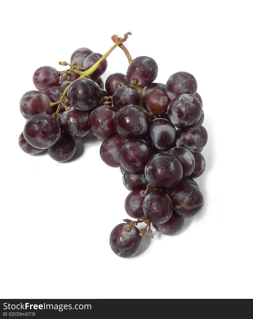 Bunch of grapes isolated on white background