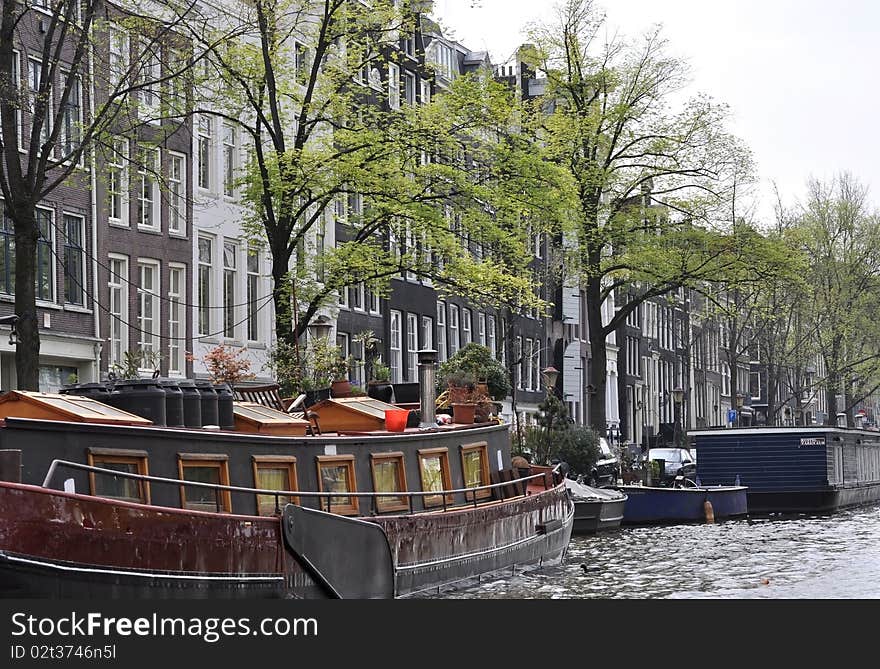 Amsterdam channels and boats. very good place for rest and trevelling. Amsterdam channels and boats. very good place for rest and trevelling