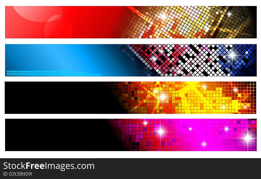 Set of horizontal banners | party collection. Vector illustration. Eps included.