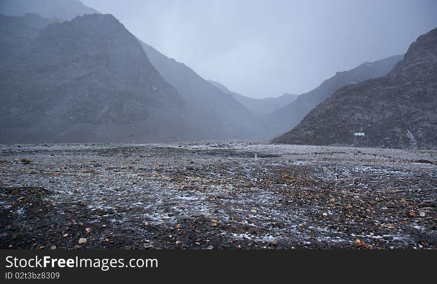 Mountain glacier in tibet of china in summer