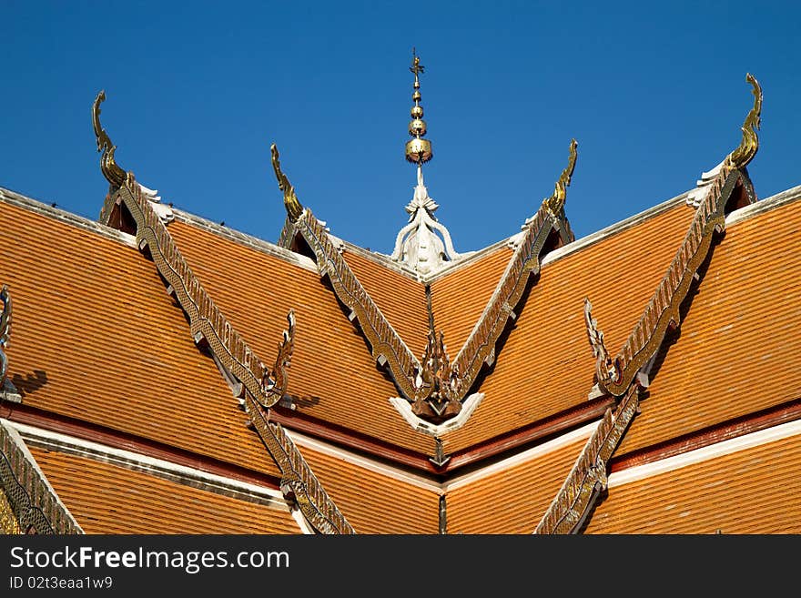 The roof of a Buddhist temple