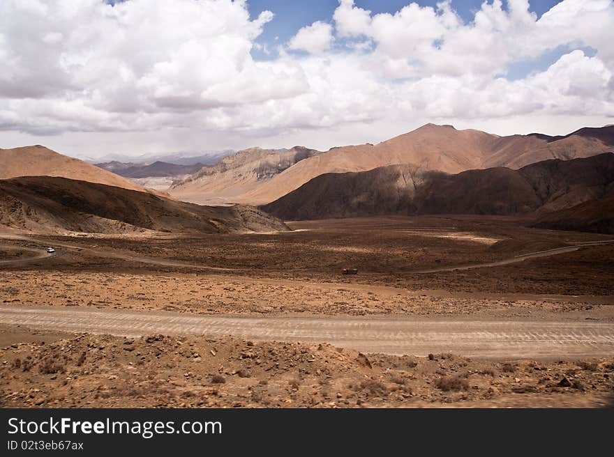 Yellow and brown wildness land in tibet of china. Yellow and brown wildness land in tibet of china