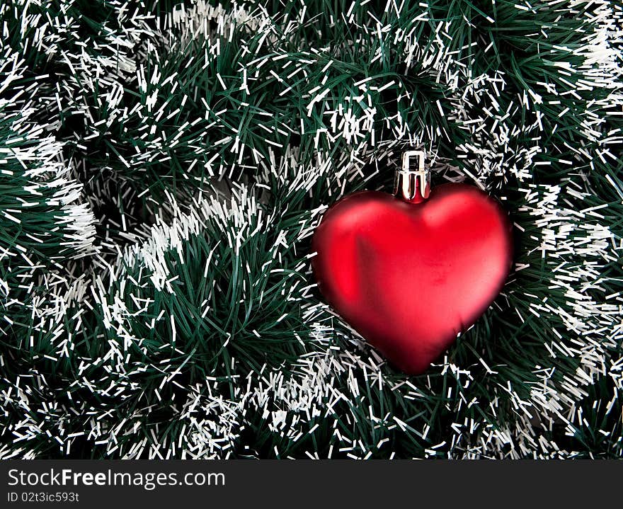 Toy In The Shape Of The Heart And Tinsel.