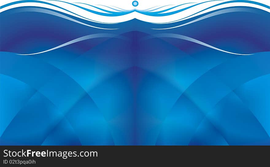 AAbstract blue background with soft curves. AAbstract blue background with soft curves