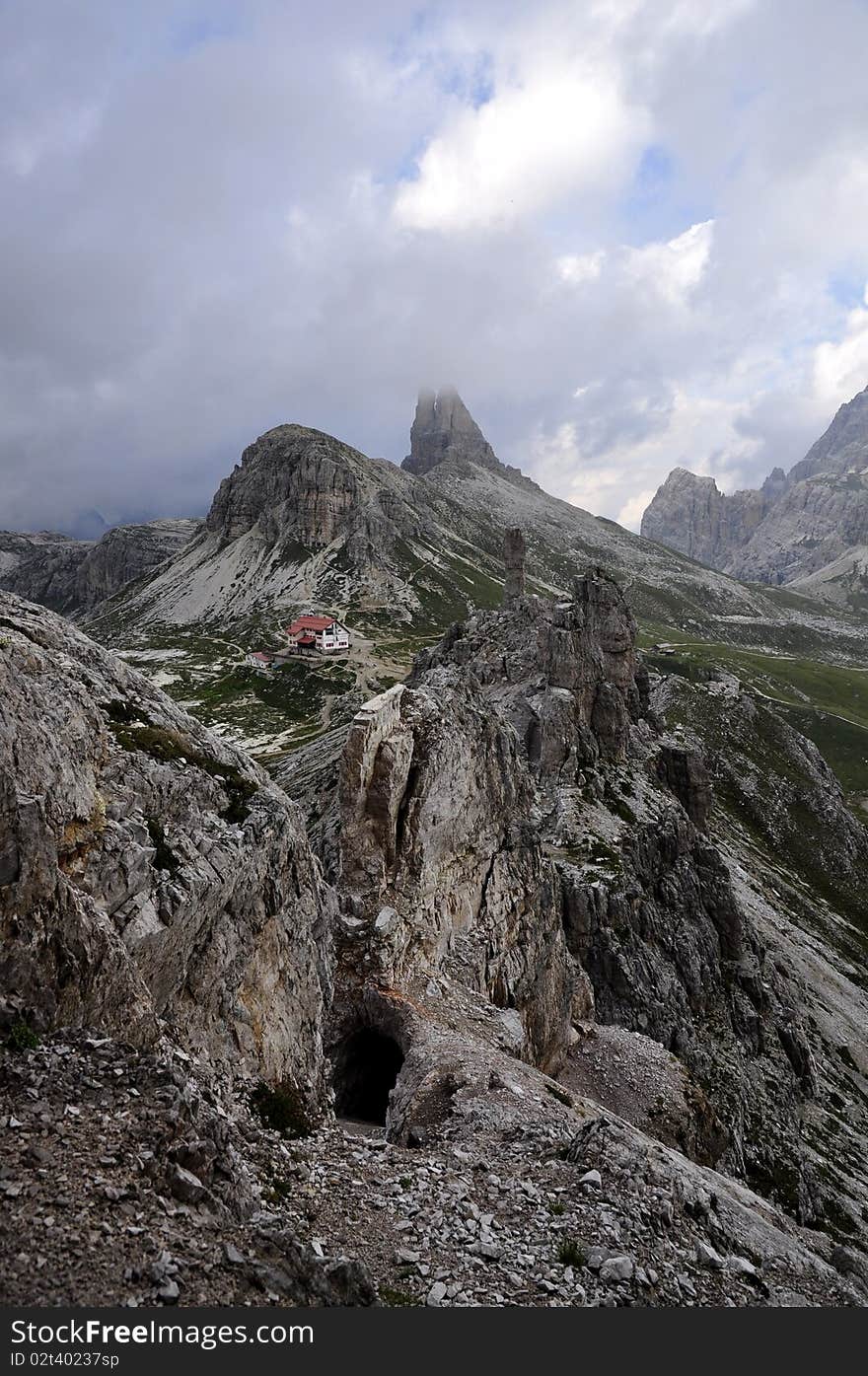 Landscape Dolomites of northern Italy - Tre Cime di Lavaredo. Landscape Dolomites of northern Italy - Tre Cime di Lavaredo