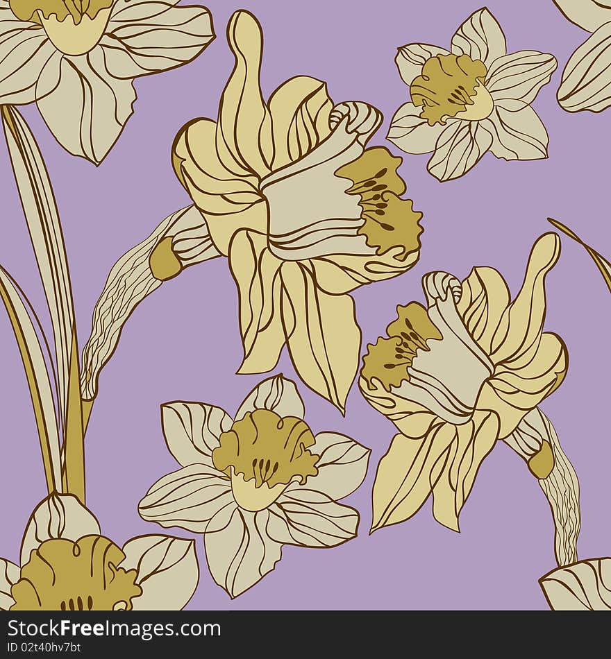 Narcissus seamless background