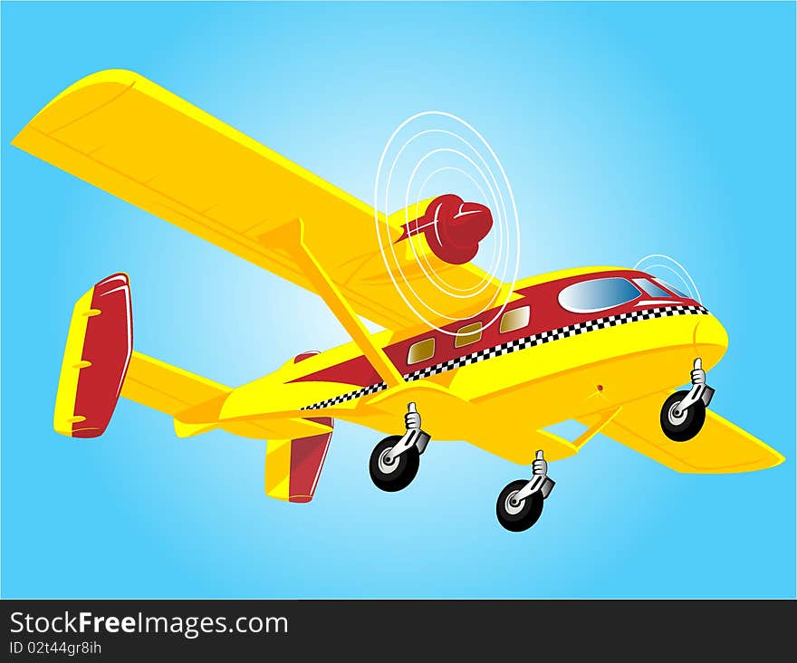 Vector illustration of flying air taxi