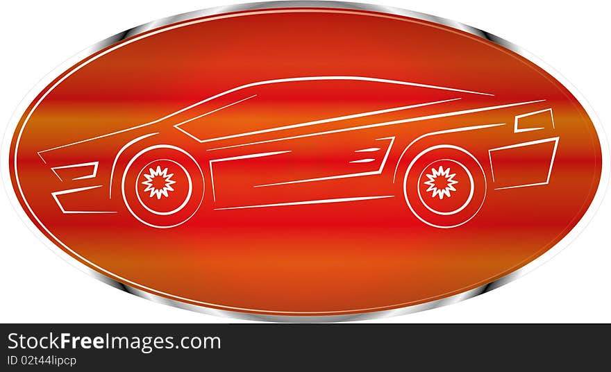 Sports car label, auto badge design, icon