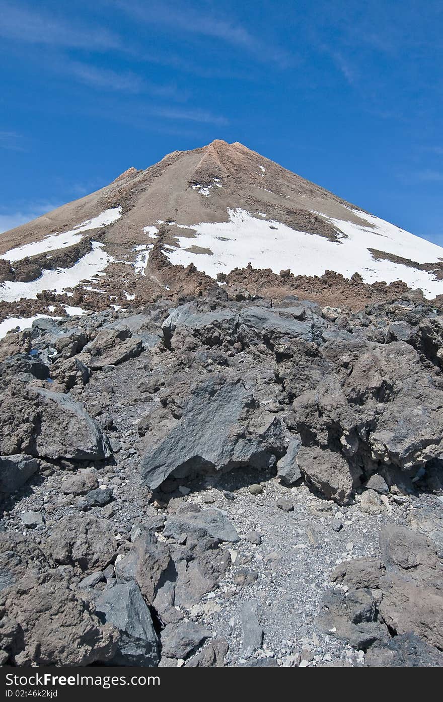 View of Teide Mount, the highest in Spain, located at Tenerife Island