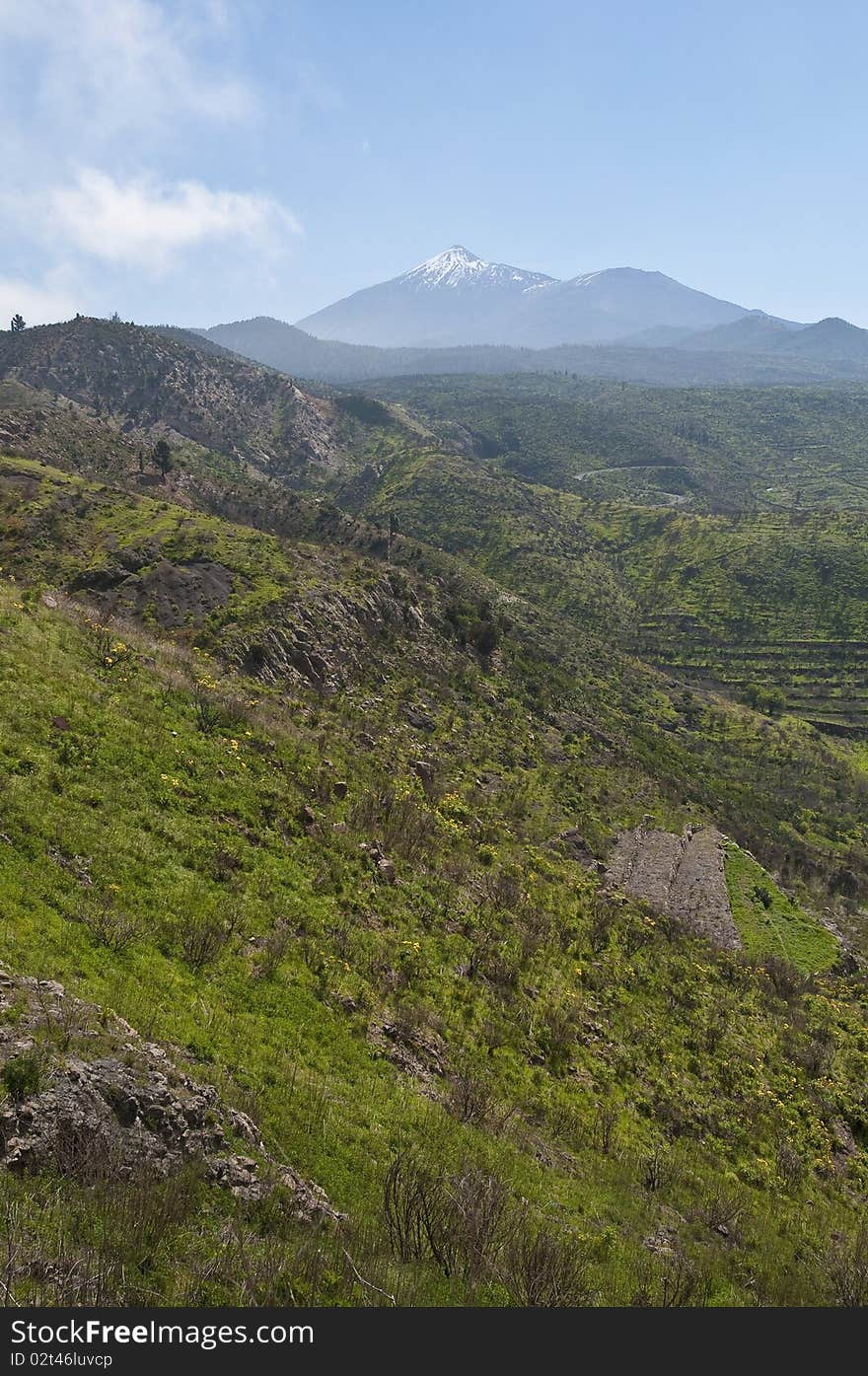 View of Teide Monut, the highest in Spain, located at Tenerife Island. View of Teide Monut, the highest in Spain, located at Tenerife Island