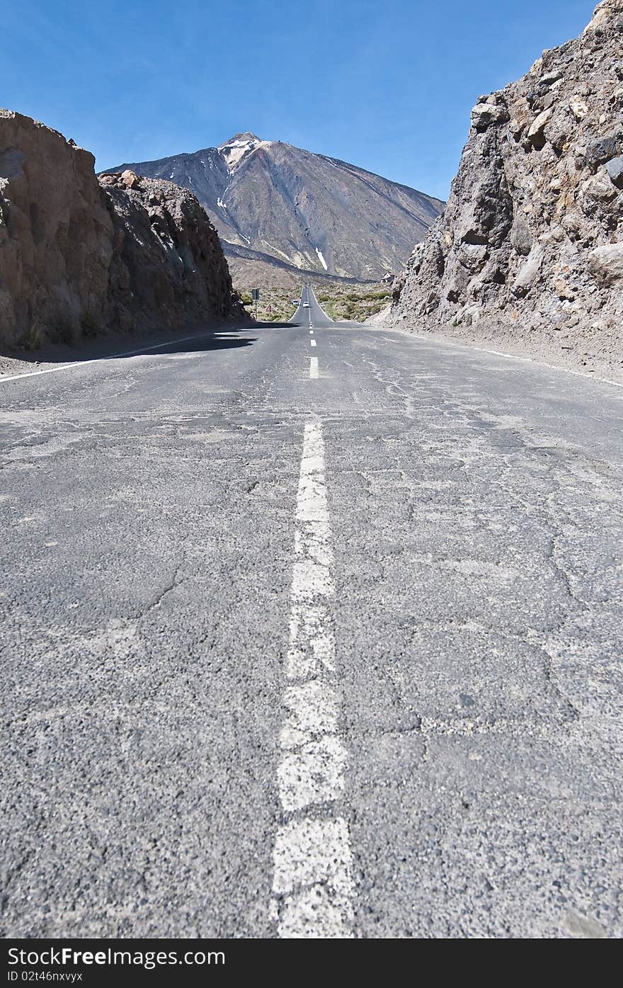 View of Teide Mount, the highest in Spain, located at Tenerife Island