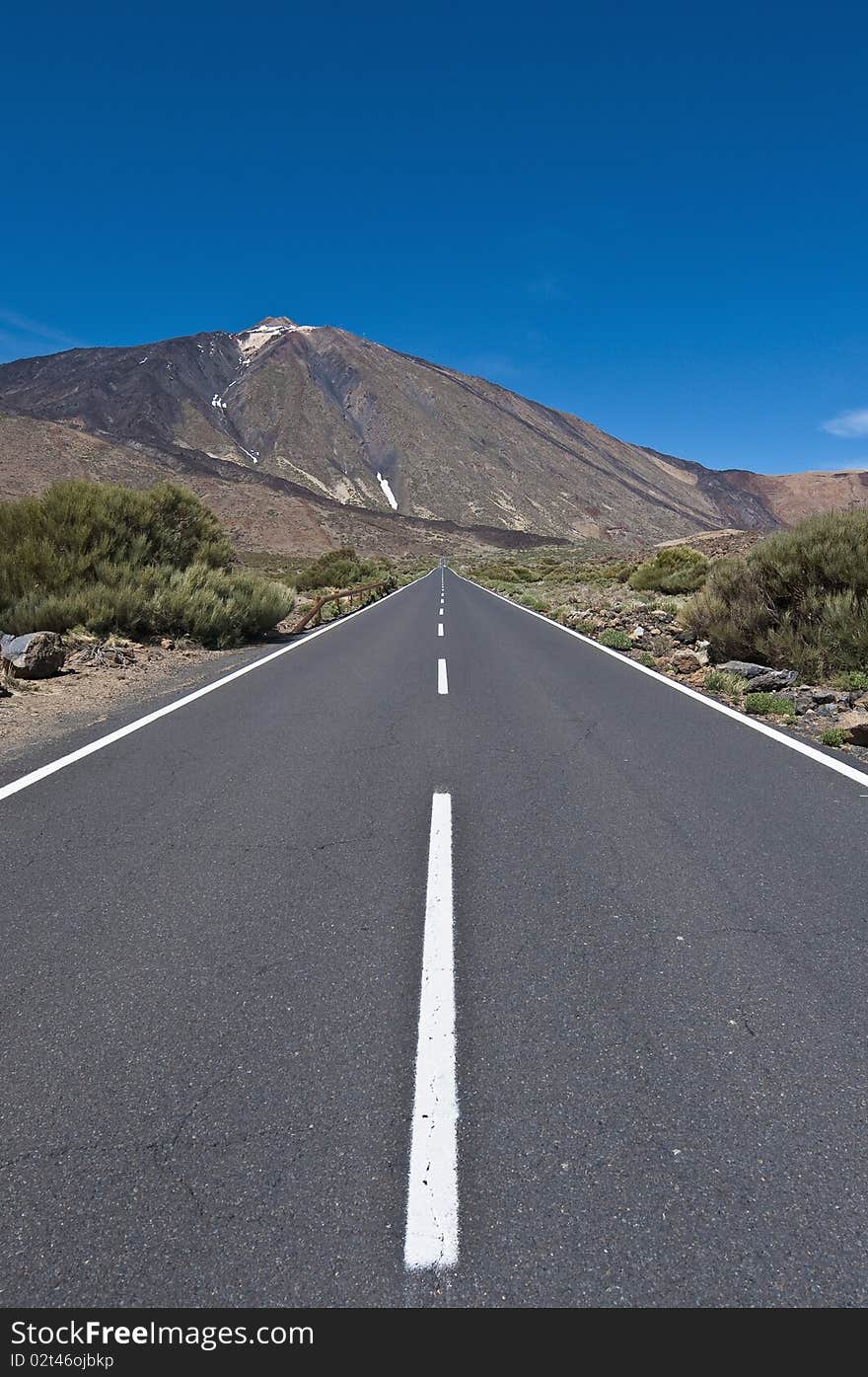 View of Teide Mount, the highest in Spain, located at Tenerife Island