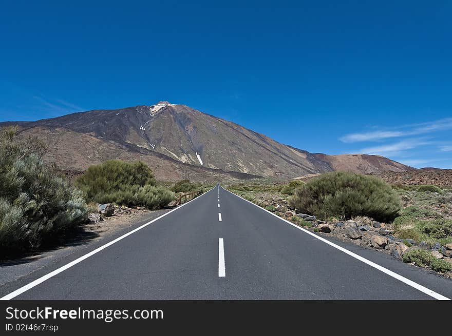 View of Teide Mount, the highest in Spain, located at Tenerife Island