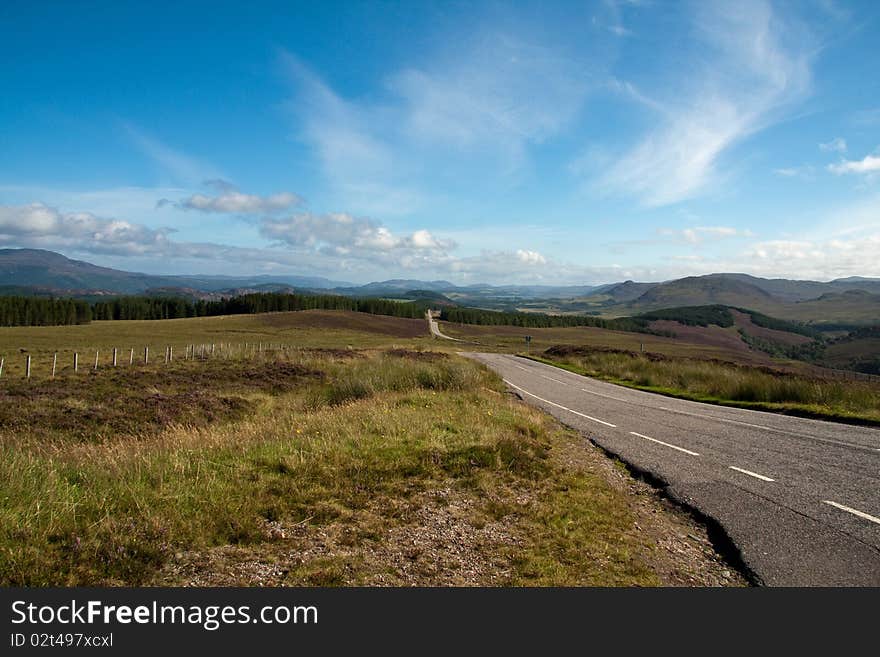 Mountain pass in Scotland on a perfect day