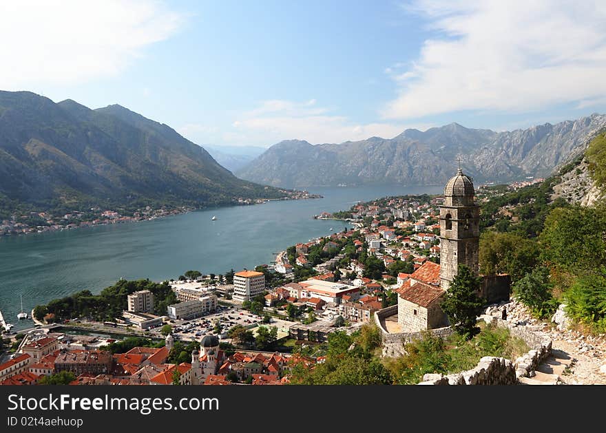 Temple in the Bay of Kotor in Summer