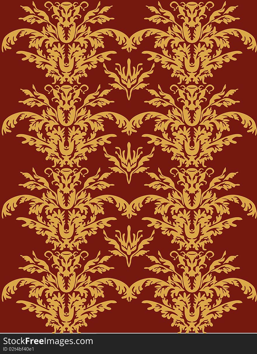 Brown and gold pattern background ( illustration)