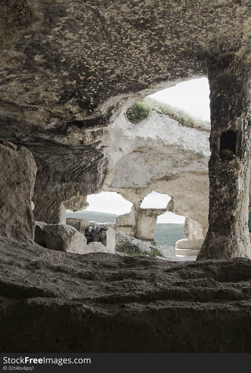 Eski-Kermen cave town in Crimea