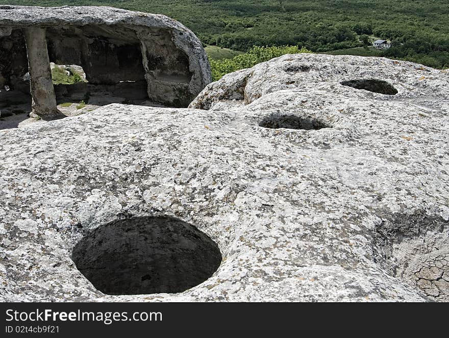 Eski-Kermen cave town in Crimea