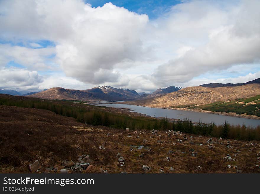 Landscape in the highlands of Scotland. Landscape in the highlands of Scotland