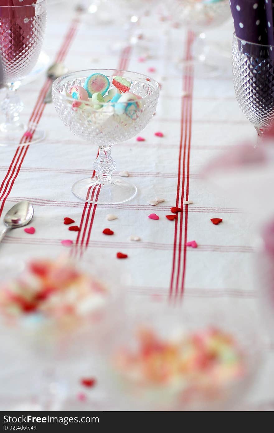 A table set for a birthday party. A table set for a birthday party