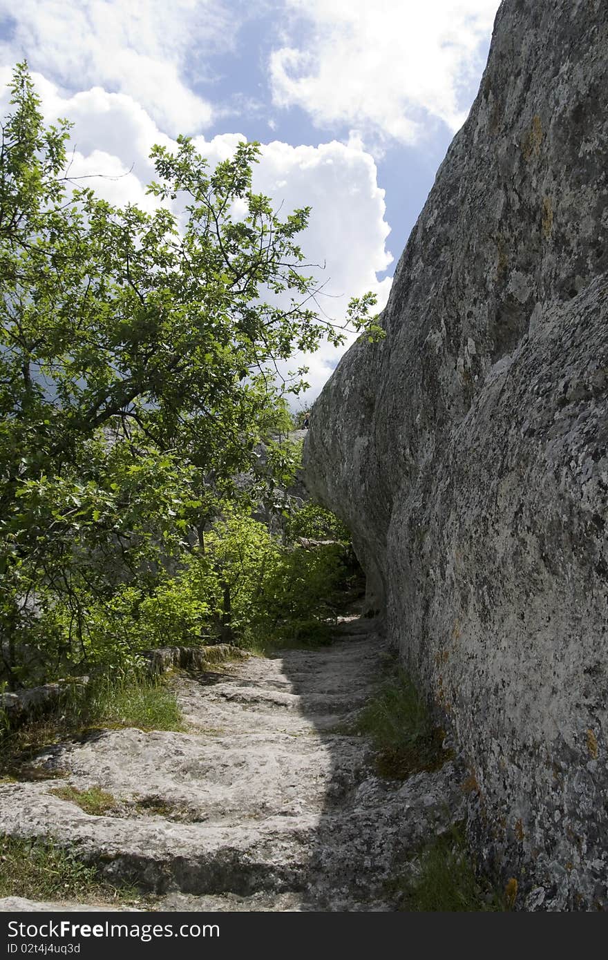 Eski-Kermen cave town n Crimea Ukraine