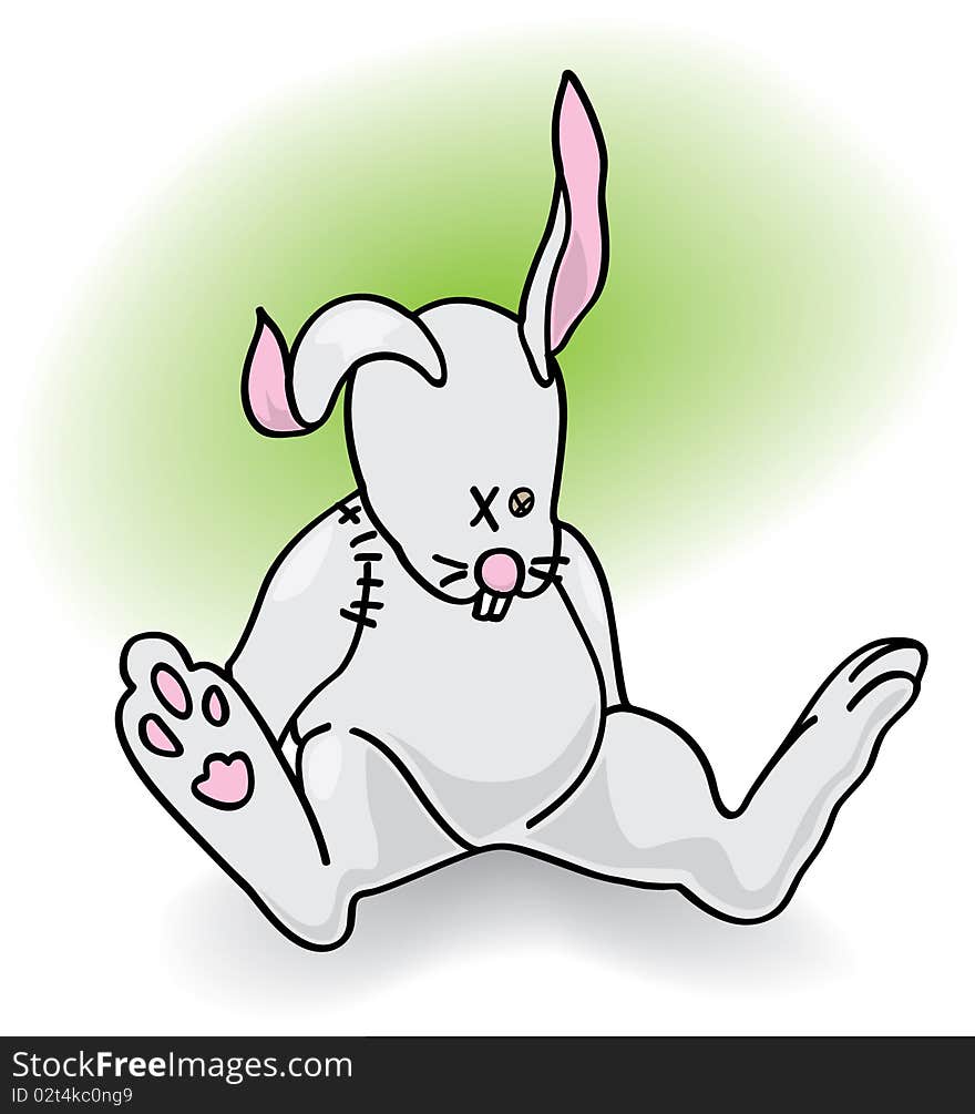 Children toy gray bunny  illustration. Children toy gray bunny  illustration