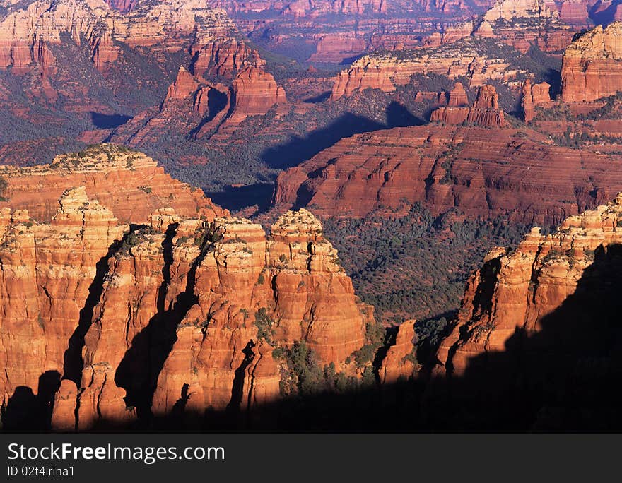 Red Rock Sand Stone formations make up the mountains surrounding Sedona Arizona. Red Rock Sand Stone formations make up the mountains surrounding Sedona Arizona