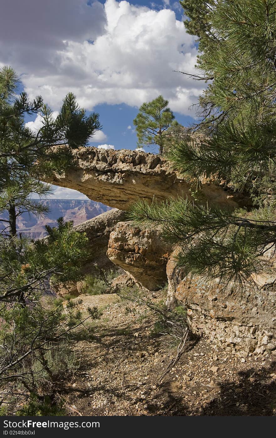 Hiking along the cliffs of the Grand Canyon. Hiking along the cliffs of the Grand Canyon