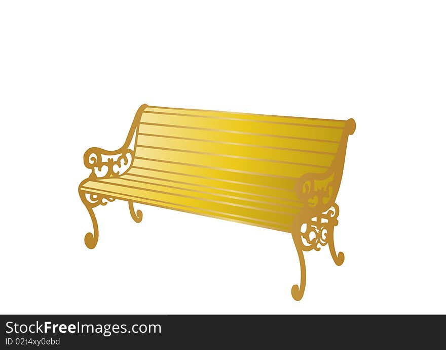 Vector illustration gold wooden benches. Vector illustration gold wooden benches.