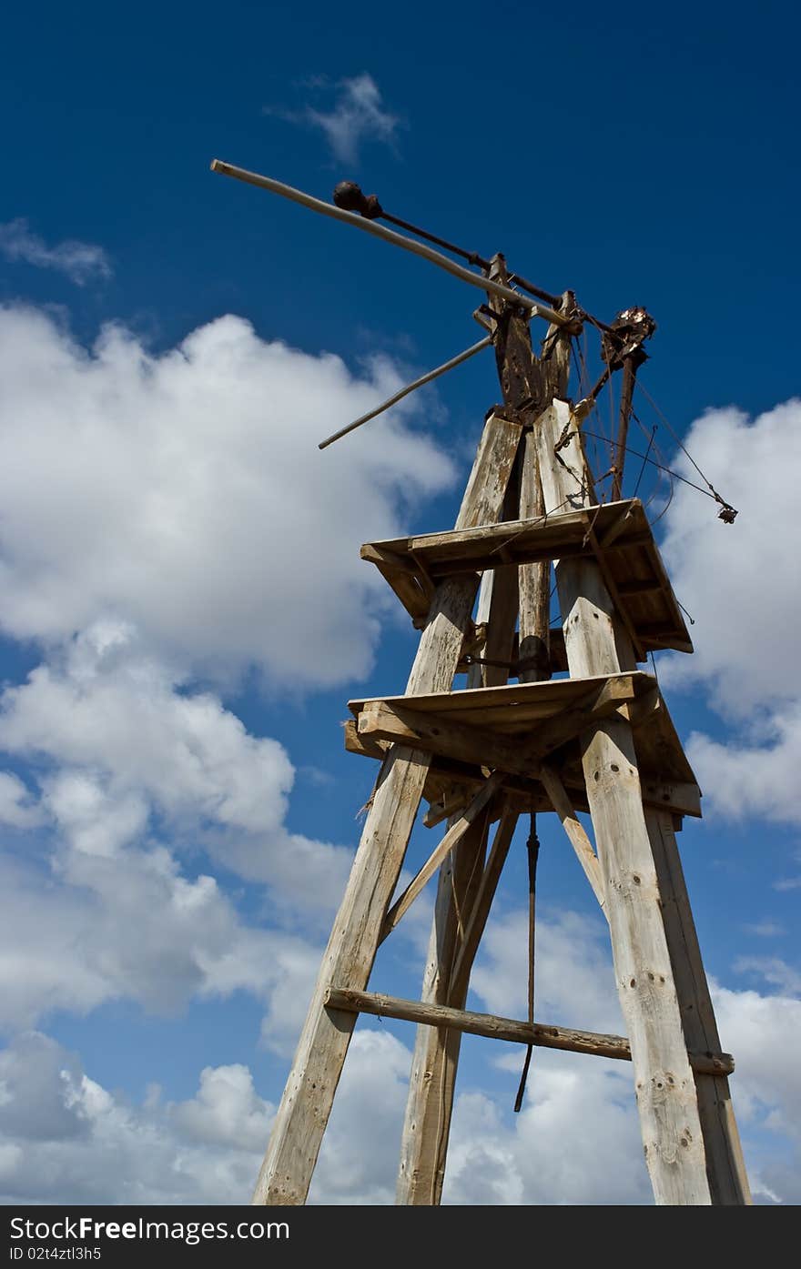 Remnants of a wind turbine, Costa Teguise on Lanzarote Island, Spain.