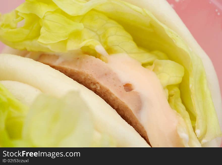 Close Up Of Healthy Vegetarian Hamburger