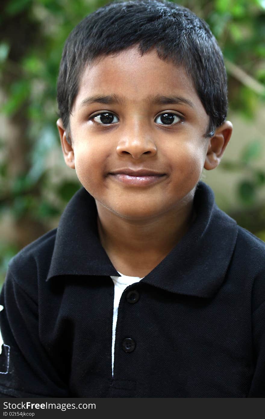 Indian Little Boy Smiling at the Camera