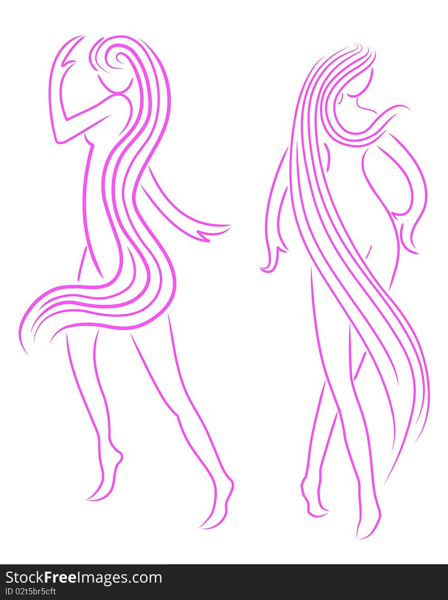 Women line vector by illustrator