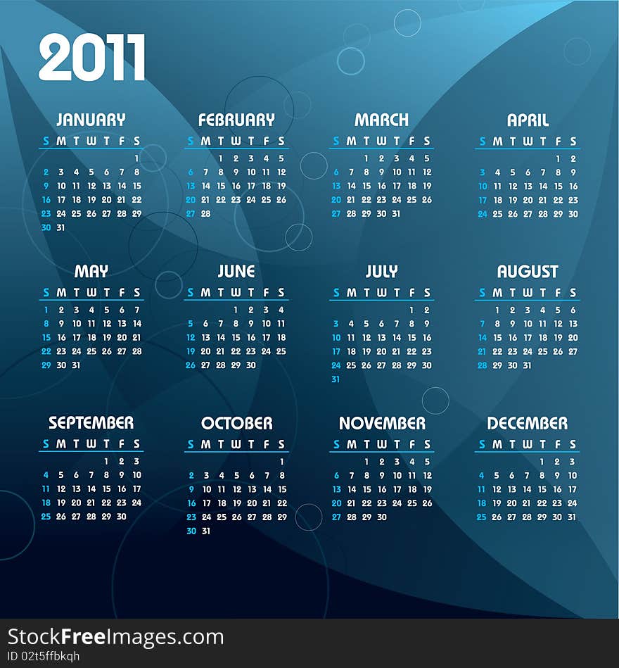 2011 Calendar with Abstract Background. 2011 Calendar with Abstract Background.