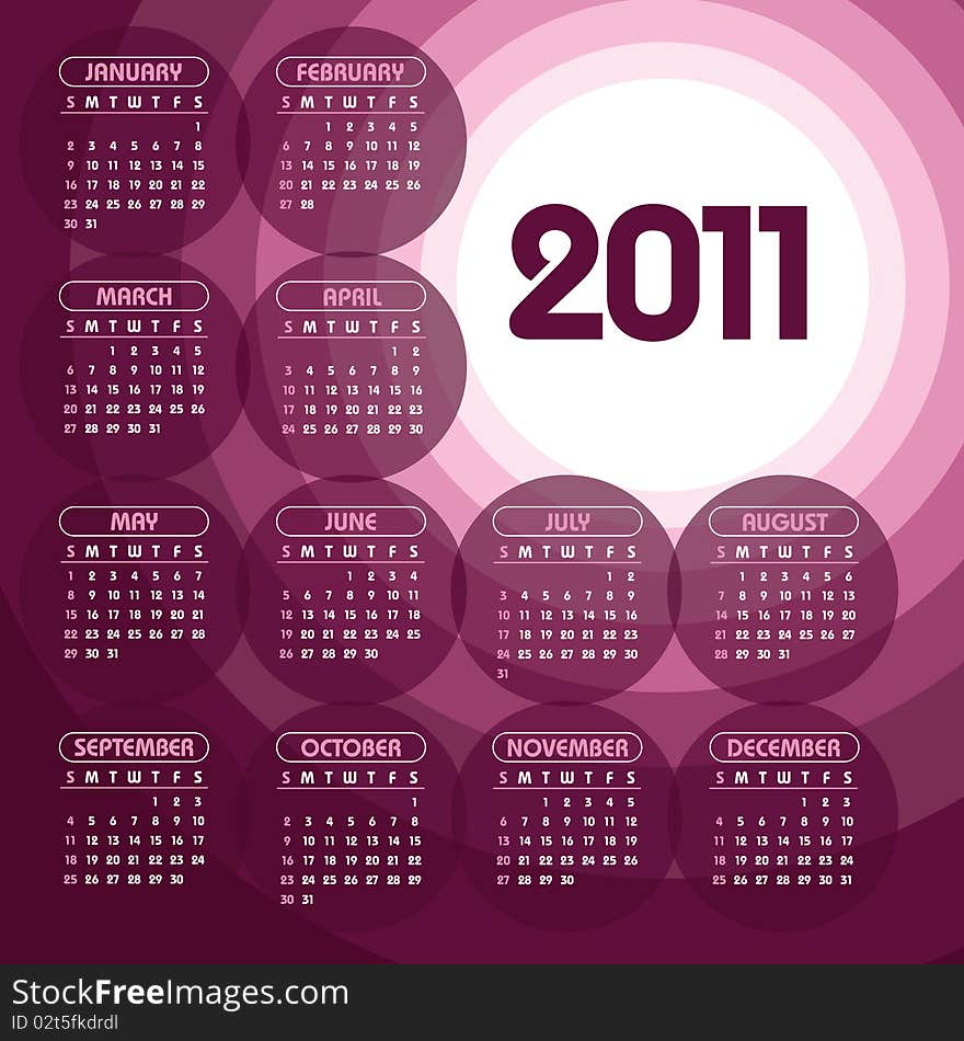 2011 Calendar with Abstract Background. 2011 Calendar with Abstract Background.