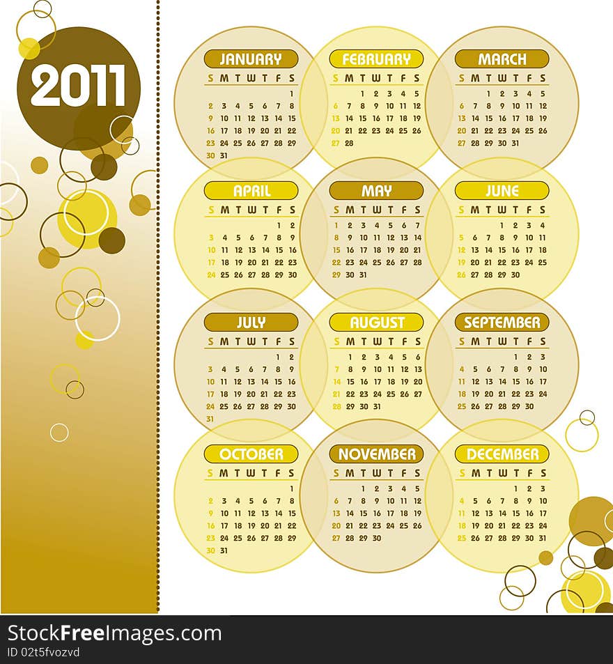 2011 Calendar with Abstract Background. 2011 Calendar with Abstract Background.