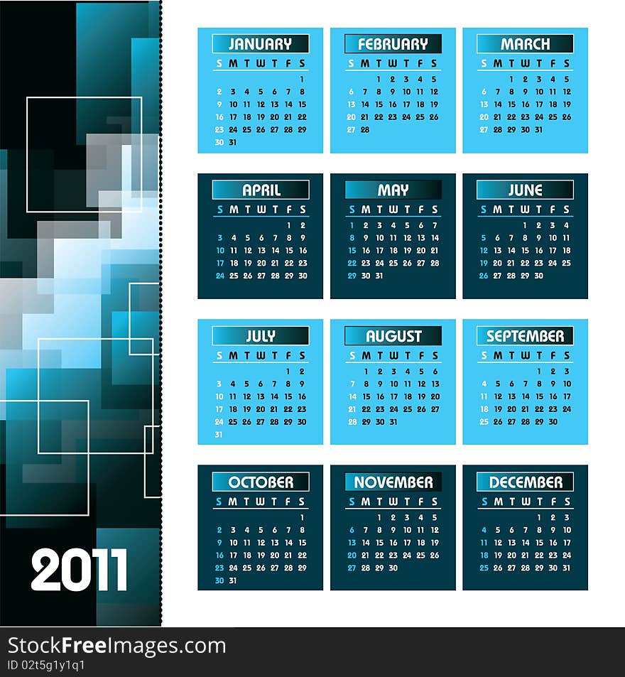 2011 Calendar with Abstract Background. 2011 Calendar with Abstract Background.