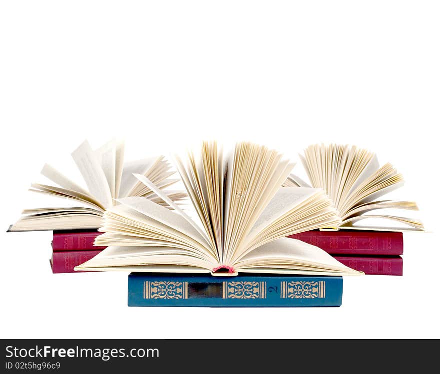 Books on a white background