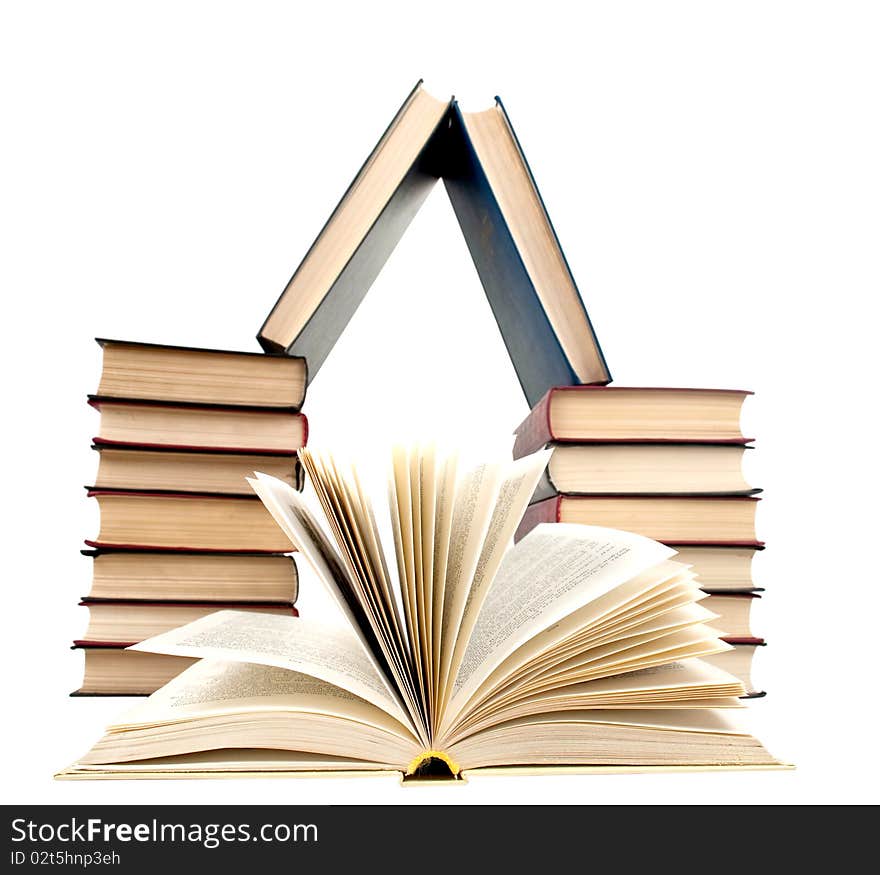 Books on a white background