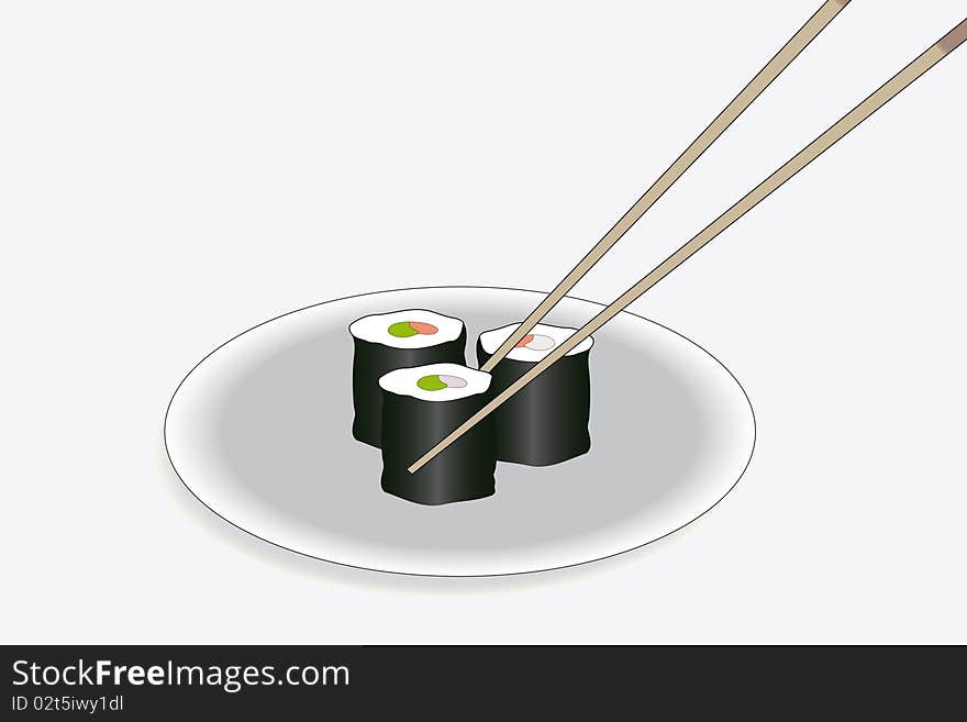 The abstract sushi rolls background