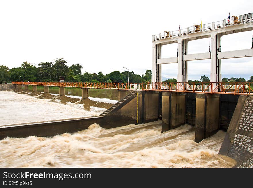 Dam at ping river chiangmai thailand