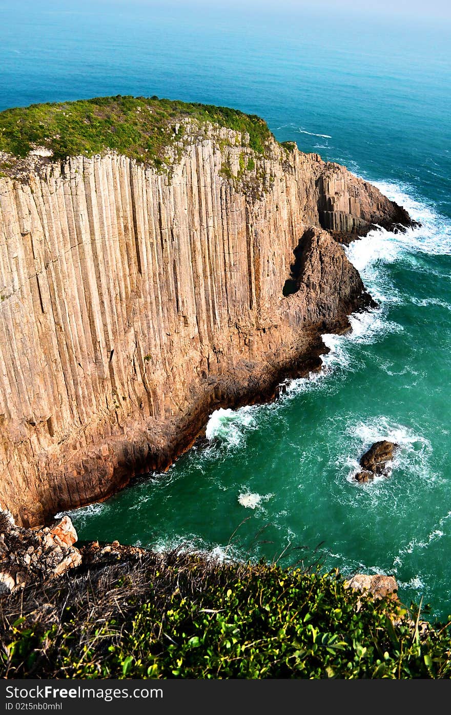 Steep cliff sea